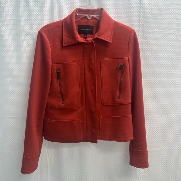 Banana Republic Jackets & Blazers - Banana Republic Pumpkin Orange Women's Moto Jacket Size 6 Office Chic Autumn